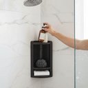 Ver imagem 5 de Suporte Porta Shampoo Cantoneira Banheiro Organizador Dupla Preto 2 Divisorias Multiuso Resistente S