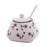Açucareiro Cerâmica 10x8cm c/ Colher Vintage Flores - Wolff - 7