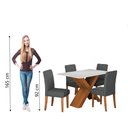 Ver imagem 6 de Conjunto de Mesa Sala de Jantar Tampo com Vidro 1,36m Grécia 4 Cadeiras Trieste Dobuê