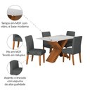 Ver imagem 5 de Conjunto de Mesa Sala de Jantar Tampo com Vidro 1,36m Grécia 4 Cadeiras Trieste Dobuê