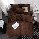 Ver imagem 1 de Jogo de Cama Solteiro Sued Marrom 5 Pç Edredom de 145x240cm