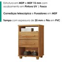 Ver imagem 5 de Mesa de Cabeceira 2 Gavetas 2 Nichos 45 cm Valente Plus Cedro Rudk