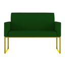 Ver imagem 3 de Kit Sofá 2 Lugares + 2 Poltronas Recepção Sala Base Dourada Cor:verde