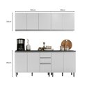 Ver imagem 4 de Cozinha Evidence 4 Peças com Balcão 120cm com Tampo e Balcão para Cooktop Poliman Móveis