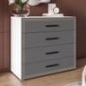 Cômoda Valência 4 Gavetas Branco/cinza - Politorno - 1