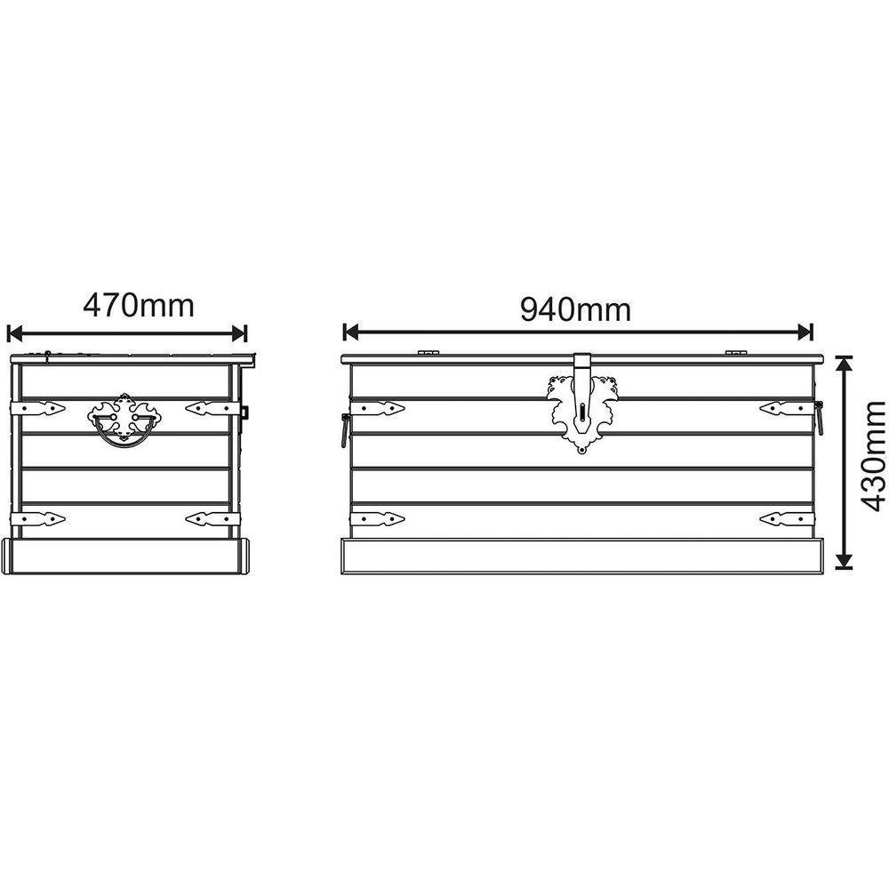 Baú Multiuso de Madeira Maciça Rustic Line 94 Cm Cera - 6