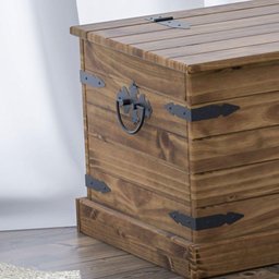 Baú Multiuso de Madeira Maciça Rustic Line 94 Cm Cera - 2