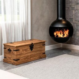 Baú Multiuso de Madeira Maciça Rustic Line 94 Cm Cera - 3