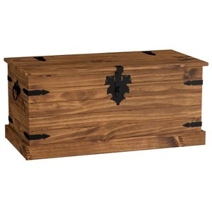 Baú Multiuso de Madeira Maciça Rustic Line 94 Cm Cera