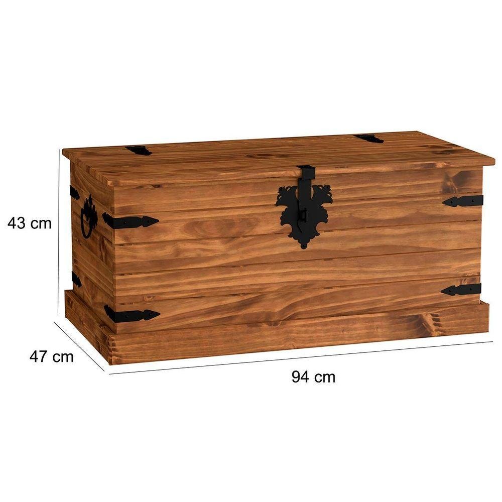 Baú Multiuso de Madeira Maciça Rustic Line 94 Cm Cera - 7