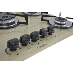 Fogão Cooktop Premium 5 bocas Tripla Chama 140 Amadeirado Claro Chamalar - 3 Fogão Cooktop Premium 5 bocas Tripla Chama 140 Amadeirado Claro Chamalar - 3