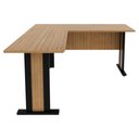 Ver imagem 1 de Mesa Escrivaninha de Canto para Escritório 160 Cm Me4195 Amendoa Preto Tecno Mobili Amendoa Preto