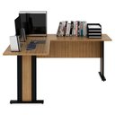 Ver imagem 4 de Mesa Escrivaninha de Canto para Escritório 160 Cm Me4195 Amendoa Preto Tecno Mobili Amendoa Preto
