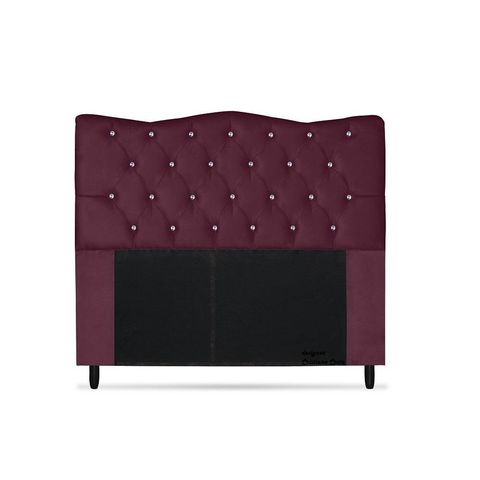 Cabeceira Dunas Casal 140cm com Strass Suede: Bordô