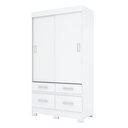Ver imagem 3 de Guarda-roupa Solteiro Évora 2 Portas 4 Gavetas Flex Branco/rosa Chá Be25 - Pnr Móveis