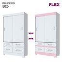 Ver imagem 6 de Guarda-roupa Solteiro Évora 2 Portas 4 Gavetas Flex Branco/rosa Chá Be25 - Pnr Móveis