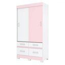 Ver imagem 7 de Guarda-roupa Solteiro Évora 2 Portas 4 Gavetas Flex Branco/rosa Chá Be25 - Pnr Móveis