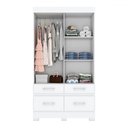 Ver imagem 4 de Guarda-roupa Solteiro Évora 2 Portas 4 Gavetas Flex Branco/rosa Chá Be25 - Pnr Móveis