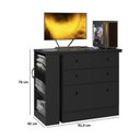 Ver imagem 2 de Cômoda com Mesa Giratória Gamer Preto Qmovi