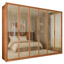 Guarda Roupa Casal 6 Portas Reflecta 4 Gavetas 100% MDF Freijó New Reflex - 8