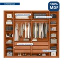 Ver imagem 6 de Guarda Roupa Casal 6 Portas Reflecta 4 Gavetas 100% MDF Freijó New Reflex