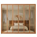 Ver imagem 3 de Guarda Roupa Casal 6 Portas Reflecta 4 Gavetas 100% MDF Freijó New Reflex