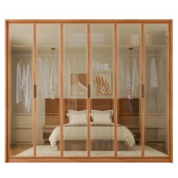 Guarda Roupa Casal 6 Portas Reflecta 4 Gavetas 100% MDF Freijó New Reflex - 3