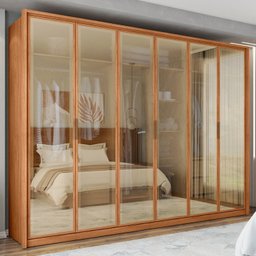 Guarda Roupa Casal 6 Portas Reflecta 4 Gavetas 100% MDF Freijó New Reflex - 1