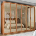 Ver imagem 1 de Guarda Roupa Casal 6 Portas Reflecta 4 Gavetas 100% MDF Freijó New Reflex Yescasa Marrom