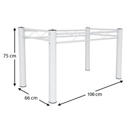 Base De Mesa De Jantar Pés De Mesa P/ Tampos De Vidro Granito Madeira 1,20 Munique Ql Branco - 3
