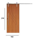 Ver imagem 3 de Porta Correr 9 Trilho Soft Aparente Puxador Tubo 60cm 102cm x 210cm Concept Rodam Abertura Direita Marrom
