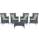 Ver imagem 1 de 4 Poltronas e 1 Mesa Igapó em Alumínio Pintura Marrom Corda Náutica Estofado 3