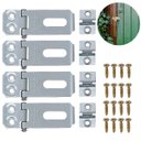 Ver imagem 3 de Dobradiça Porta Cadeado Fecho Trinco Zincado 4cm para Portão Gaveta Armário | Silvana | Kit 04 Un
