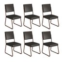 Ver imagem 1 de Kit 6 Cadeiras para Sala de Jantar Napoli Preto/Liso/Marrom