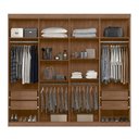 Ver imagem 2 de Guarda Roupa Roupeiro Casal Espelhos 8 Portas 4 Gavetas Master New 8.4 Jatoba Areia Santos Andirá