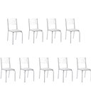 Ver imagem 1 de Kit 9 Cadeiras Nanda Cromada Corino Branco