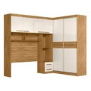 Ver imagem 1 de Guarda Roupa Modulado Casal 2 Portas de Correr com Cabeceira - Freijó/Offwhite