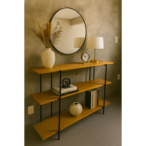 Aparador Buffet Madeira Maciça Base de Ferro Estilo Rustico