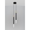 Luminária Pendente Tubo Duplo Difusor Lavabo Preto Dourado - 2