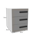 Ver imagem 4 de Mesa de Cabeceira Valência 3 Gavetas Cinza/branco - Politorno