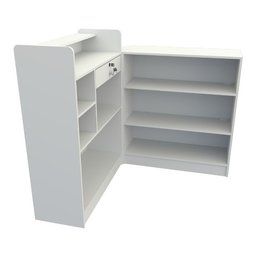 Balcão Caixa L M5 Mdp Atendimento Recepção Loja Vallet - Branco - 2
