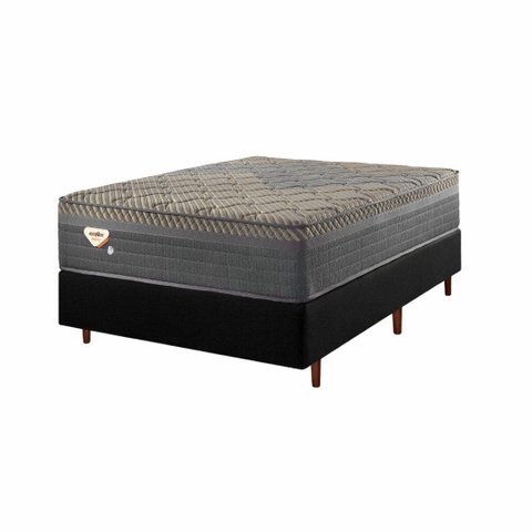 Conjunto Casal Box + Colchão Resistive Molas Ensacadas Extra Firme Ecoflex 150kg