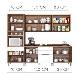 Cozinha Completa 5 Peças com Balcão e Tampo Donna Nesher Móveis - 4