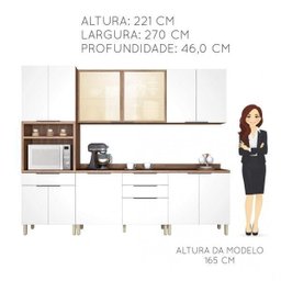 Cozinha Completa 5 Peças com Balcão e Tampo Donna Nesher Móveis - 3