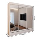 Ver imagem 5 de Guarda-roupa Solteiro Toledo 3 Portas Espelhadas 2 Gavetas Branco - Panorama Móveis