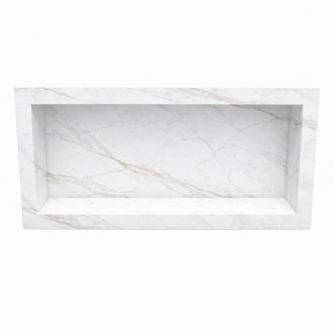 Nicho de Imbuir 80x40x10 Suporte para Shampoo Nicho Banheiro:calacata Ouro