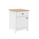 Ver imagem 2 de Mesa de Cabeceira Colonial 44cm com 1 Gaveta 1 Porta Mel Branco