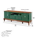 Ver imagem 5 de Rack para Sala com Pés Luis Xv 2 Gavetas 2 Portas de Madeira e Nicho 60503m