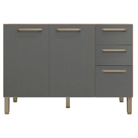 Balcão de Pia Mad Versalhes 120 Cm Freijó Gris - Kits Paraná