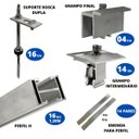 Ver imagem 2 de Kit Estrutura Suporte Fixador 1,20m Para 08 Placa Solar Alumínio Inox Telha Fibro Ondulada Viga Made